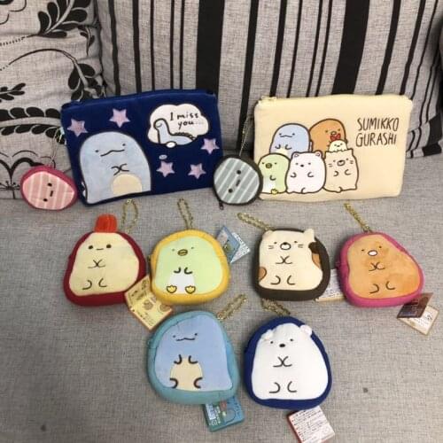 IVYYE Sumikko gurashi Anime Plush Coin Purse Cartoon Soft Change Purses Coins Money Wallet Card Key Bags Kid Gifts