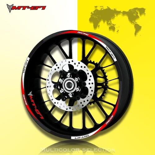 Hot sell High quality Motorcycle 17 inch Wheel Sticker Decal Reflective Rim Bike Suitable For YAMAHA MT-07