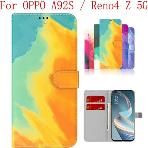 Sunjolly Case for OPPO A92S Reno4 Z 5G Wallet Stand Flip PU Phone Case Cover coque capa OPPO A92S Reno4 Z 5G Case Cover