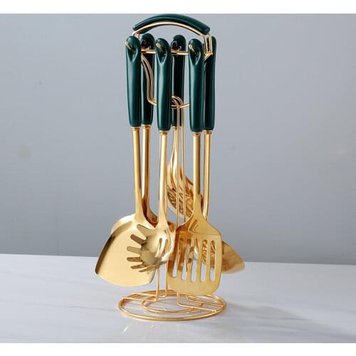 7PC Cookware Kitchenware set Nordic style Stainless Steel kitchen tools accessories luxury cooking utensils Special tool Spoon