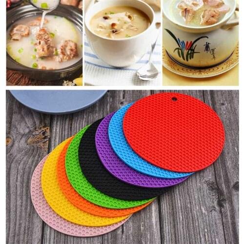Heat Insulation Round Honeycomb Placemat For Kitchen Scalding Thin TPE Placemat