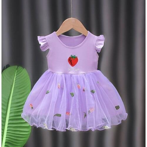 Party Dress For Girls 4 Years Princess Summer Casual Sleeveless Flower Patterns Gauze Dress Childrens Clothing Vestido