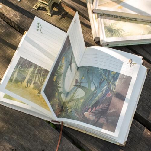 Vintage Sketchbook A5 Notebook Diary Thicken School Office Supplies Stationery Creative Color Hard Cover Drawing Book Journals