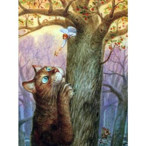 YIKEE diamond painting cat，cross stitch diamond,diamond mosaic paintings Y1043