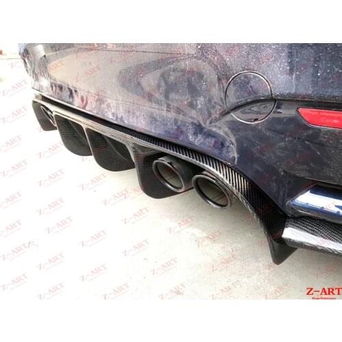 2014-2019 Z-ART for M3 M4 carbon fiber rear diffuser real carbon fiber rear lower spoiler for F80 F82 F83 rear lip