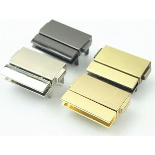 10Pcs 38x30mm Big Rectangular Metal Press Push Locks Women Bag Spring Lock Snap Decorative Clasps Closure DIY Hardware Accessory