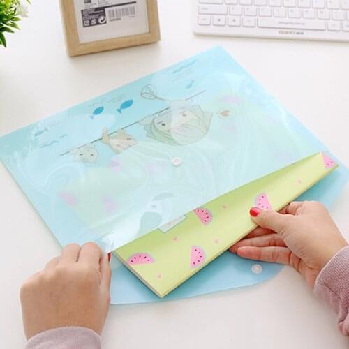 10pcs/lot File Folder Cute cartoon animals A4 paper bag Kawaii translucent document bag for business and school Office Supplies