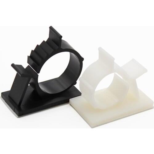 10pcs Cable Clamp Self Adhesive Car Cord Clip Adjustable Wire Tie Fixed Organizer Line Management Fasteners Mount Holder Black