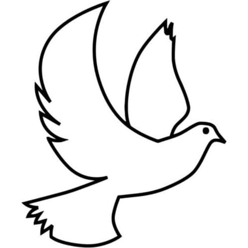 11.7cm*14.2cm Dove Peace Fashion Car Styling Decor Car Sticker Black/Silver S3-5085