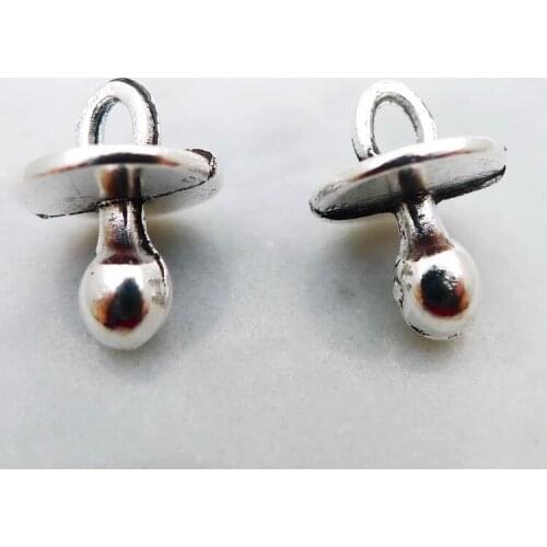 15PCS/Lot 10mm*14mm Antique Silver Color Baby Tool Charms Necklace Pendant For Jewelry Making DIY