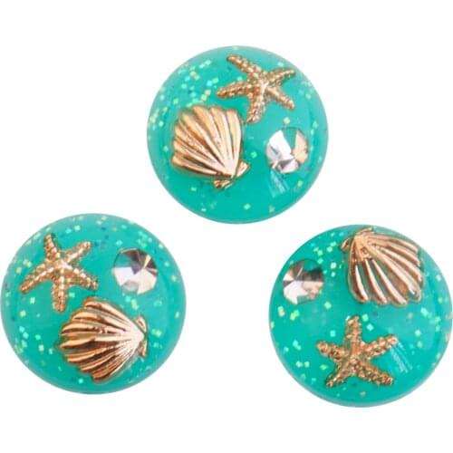2pcs 20mm Resin filling natural Starfish Shell Pearl Round Cabochon&Dome Cover Pendant Cameo Settings,Diy Accessories