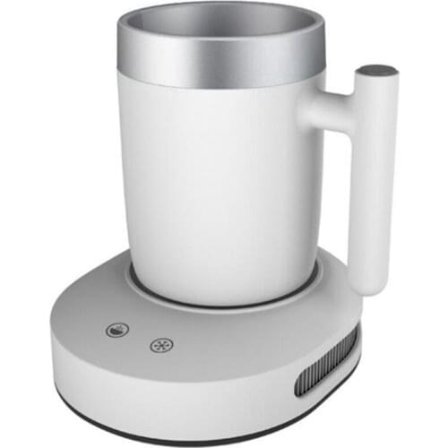 2in1 Fast Cooling Cup Heater Cup Portable Electric Cooler Cans Beverage Coffee Milk Warmer Drinks Holder EU Plug White