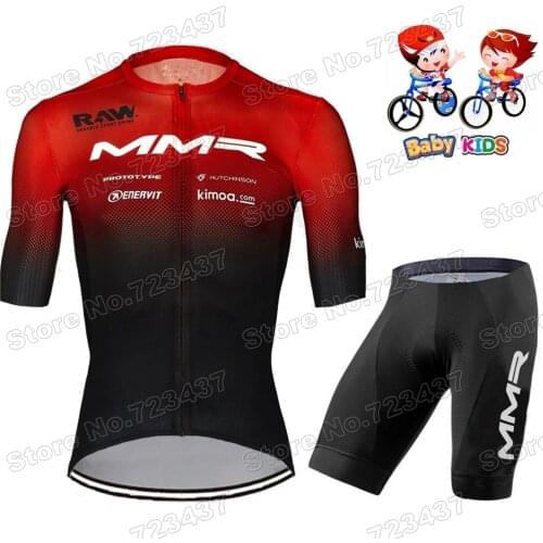 2021 Team MMR Kids Cycling Jersey Set Boys Girls Cycling Clothing Summer Children Road Bike Shirt Suit MTB Maillot Ciclismo Ropa