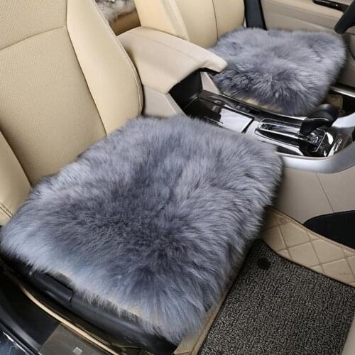 3Pcs/Set Universal Soft Faux Wool Car Main Co-pilot Rear Seat Cushion Mat Pad