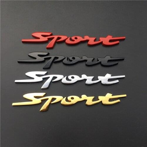 3D Car styling Sport Letter Decal Car Emblem Sticker Metal Silver Red Black Gold Universal