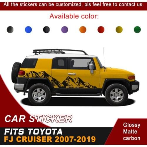 Car Sticker Fit For Toyota FJ CRUISER 2007-2019 Side Body Stripe Mountains Off Road Styling Graphic Vinyl Car Accessories Custom