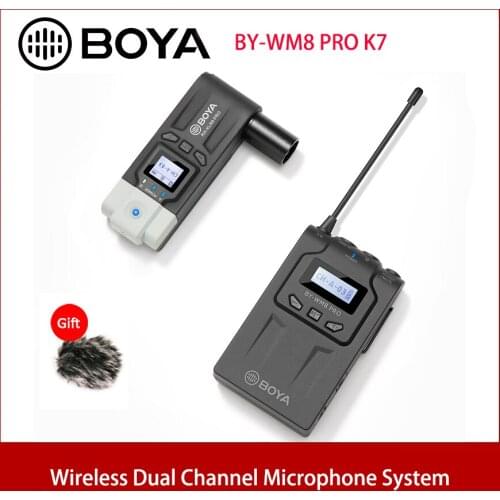 BOYA BY-WM8 Pro-k7 UHF Dual-Channel Wireless Microphone System For Live Vocals Presentations Interviews ENG/EFP Film Production