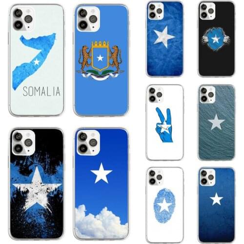 Somali Somalia National Flag Coat Of Arms Phone Case Transparent for iPhone 11 12 mini pro XS MAX 8 7 6 6S Plus X 5S SE 2020 XR