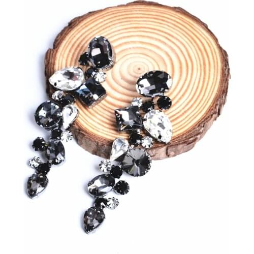 Black + Gray + White Womens Earrings,Luxury Rhinestone Accessories, Special-Shaped Gemstones, Colorful Jewelry CORUIXI E1838