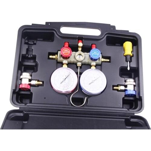 R134A Air Conditioning Refrigeration Diagnostic Manifold Gauge Tool Kit HS-S36F-134A watch maintenance double table valve
