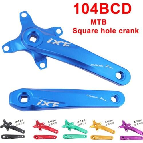 JIANKUN IXF Mountain Bike Square Hole Crank 104BCD Square Hole Crank 32/34/36/38T 170mm MTb Bicycle Square crank