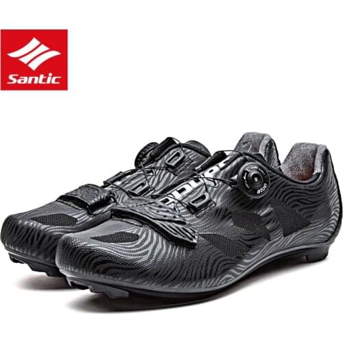 Santic Pro Cycling Shoes 2019 Men Racing Road Bike Shoes TPU Breathable Athletic Self-locking Bicycle Shoes Zapatillas Ciclismo