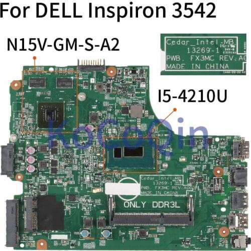 KoCoQin Laptop motherboard For DELL Inspiron 3542 Mainboard CN-08YP1D 08YP1D 13269-1 SR1EF I5-4210U N15V-GM-S-A2