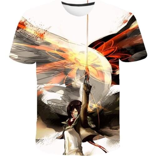 Fashion Anime 3D Printed Attack On Titan T-shirt Cool Style Men And Women Trendy Short Sleeve Shirts Casual Streetwear Clothes