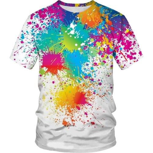 Fashion casual sports T-shirt breathable cute summer 3D graffiti short sleeve O-neck short sleeve large size hot sale 2021 color