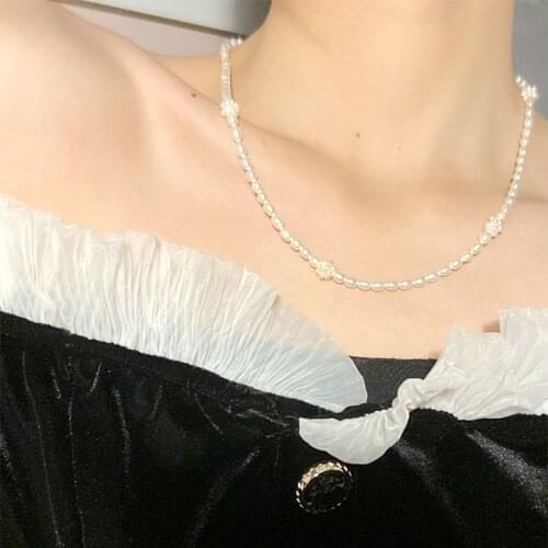Liemjee Fashion Personality Party Jewelry Flower Ball Rice Shape Pearls Necklace For Women Feature Namour Charm Gift All Seasons