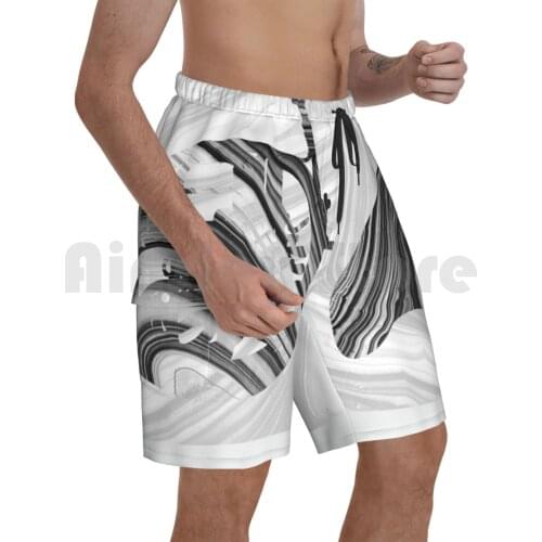 Marbled Music Art-French Horn-Sharon Cummings Beach Shorts Men Beach Pants Swim Trunks French Horn French Horns
