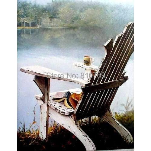 NEW 100% hand-painted Home decoration famous oil painting high quality sitting room decorate Still life chair DM-20141126003