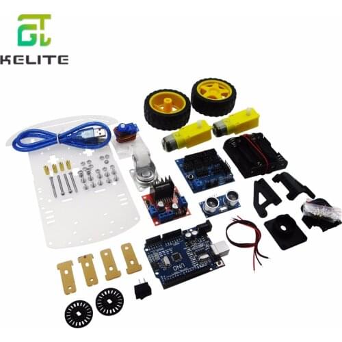 New Avoidance tracking Motor Smart Robot Car Chassis Kit Speed Encoder Battery Box 2WD Ultrasonic module For kit