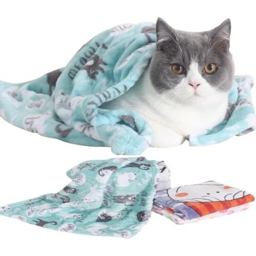Pet blanket cat Sleeping Mat Coral Fleece Keep warm Blanket Small Medium Dogs Cats Sleeping Winter Dog Cat Bed Mats Pet Supplies