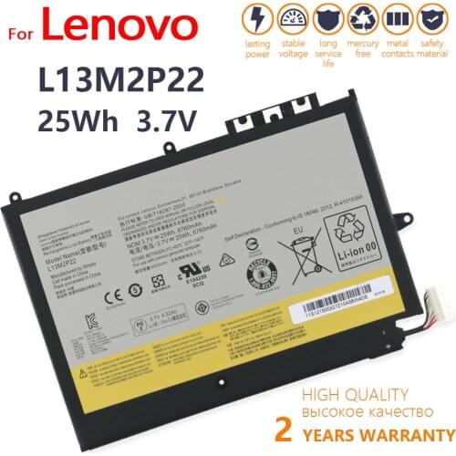 Genuine Lenovo L13M2P22 3.7V 6700mAh 25wh Original L13M2P22 L13N2P21 1ICP4/83/103-2 Laptop Battery For Lenovo MIIX2 10