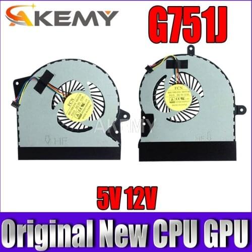 Original New CPU GPU Cooler Fan Heatsink For ASUS ROG G751 G751J G751JM G751JL G751JT G751JY Radiator 5V 12V FAN