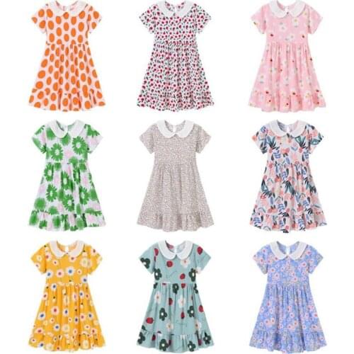 5-12 Years Girls Sleeveless Princess Dresses Summer Kids Floral Printed Dress Girl Pure Cotton Dress Children Clothing