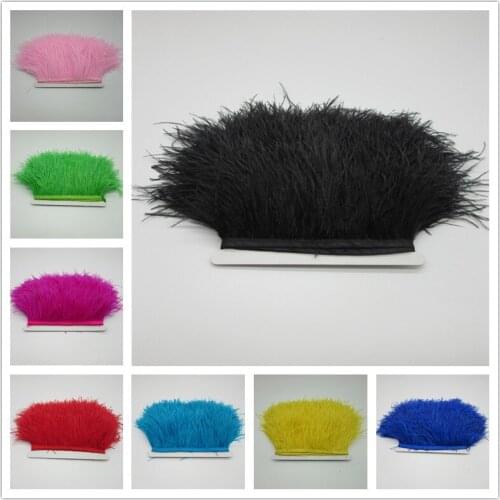 5/10 Meter Real Ostrich Feather Trim Fringe Height 8-10CM Feather for Dress Clothing Decoration Sewing Craft Accessory Wholesale