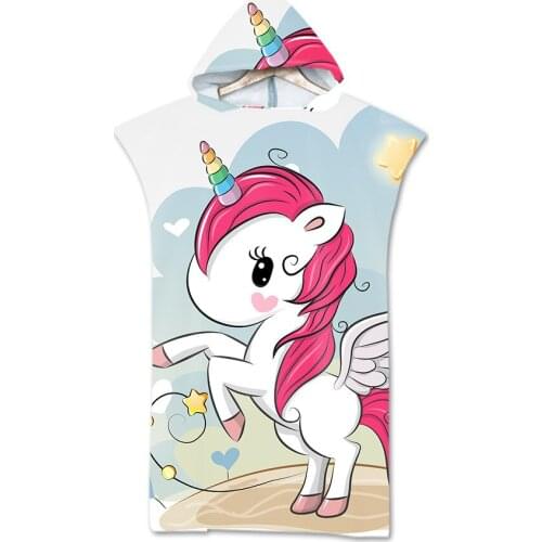 Unicorn Cape Hooded Bath Towel for Adults Quick-Dry Bath Pink Robe Poncho for Swimming Beach Surf Man Woman Bathrobe Beachwear