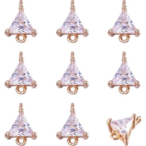 50Pcs Transparent Glass Links Connectors Geometry Faceted Crystal Charms For DIY Earrings Necklace Bracelets Jewelry Making