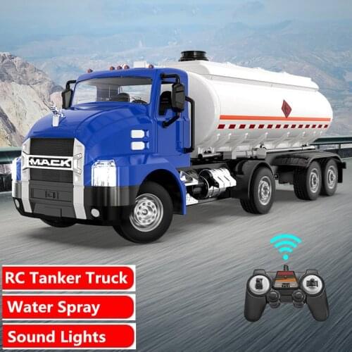 42CM 2.4G Remote Control Excavator RC Tanker truck Water Spray Pull back sprinkler Engineering vehicle With Music Sound Toy Gift