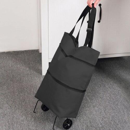 Folding Shopping Pull Cart Trolley Bag With Wheels Foldable Shopping Bags Food Organizer Vegetables Bag Reusable Grocery Bags