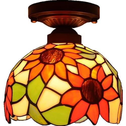 Modern Continental sunflowers aisle lighting Small ceiling Tiffanylamp kitchen Tianyuan Yang Taiwan Windows and glass lamp