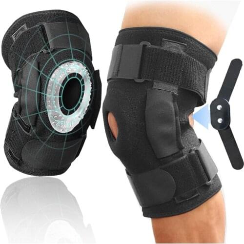 Sport Silicone Knee Brace Leg Support Pad Adjustable Strap with Foldable Steel Plate Strengthen Support Gym Fitness Equipment