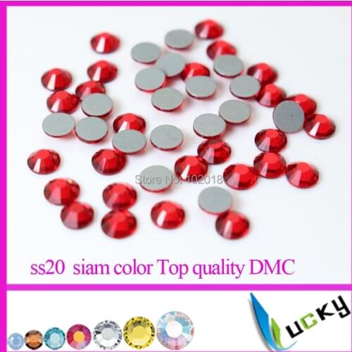 Top Quality HotFix rhinestone! ss6 ss10 ss16 ss20 ss30 Lt Siam color Crystal iron strass Flat back rhinestones super shine