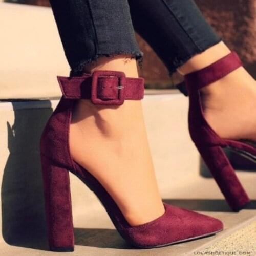 Woman Wedding Shoes Brand Strap Heels Classic Heeled Sandals 10.5CM Ladies Red Pointed Shoes Platform Pumps