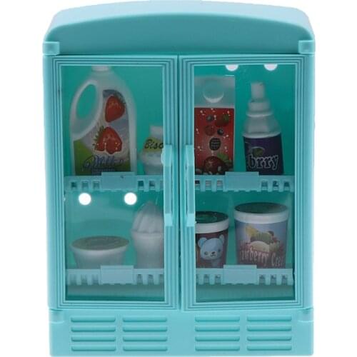 1PC Mini Dollhouse Miniature Supermarket Store Refrigerator Pretend Play Doll Food Drinks Furniture Decoration Accessories Toys