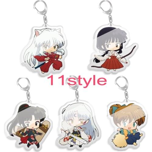 5-10pcs Inuyasha Sesshoumaru Higurashi Kagome Kikyō figure Key chain toys Acrylic KeyChain Pendant Key Ring Bag Charms gift