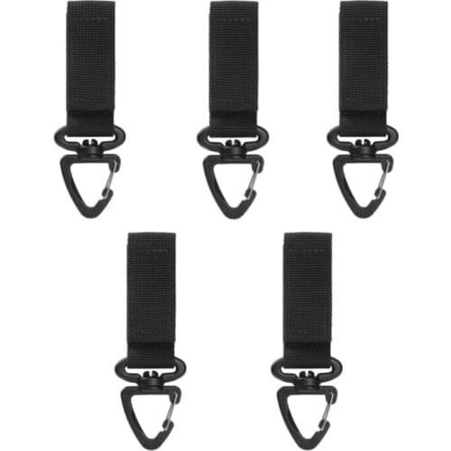 5pcs Outdoor Tactical Hanging Buckle 360 Degree Rotation Single Point Triangle Buckle Mountaineer D-Type Hanging Key Ring