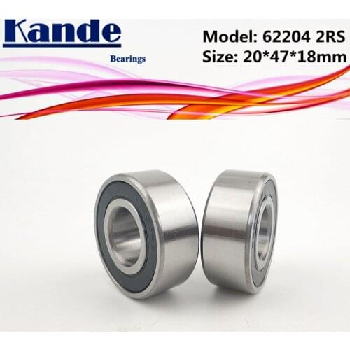 62204 2pcs 20x47x18 ABEC-1 62204 2RS Thicken Single Row Deep Groove 62204 Ball Bearing 622042RS